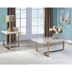 ZUN White and Champagne Coffee Table B062P189196