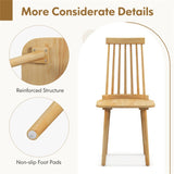 2 PCS Dining Chairs with High Spindle Back and Natural Rubber Wood Legs 72034592