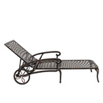 ZUN 193*64.5*93cm Backrest Adjustable Courtyard Cast Aluminum Lying Bed Bronze 10135486