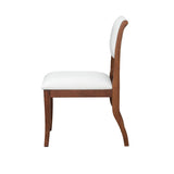 Walnut Finish Upholstered Dining Chairs Set of 2 - Traditional Elegant Fabric Side Chairs with N842P315209D