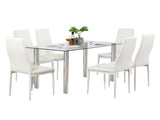 Simple Assembled Transparent Glass & Iron Dinner Table 68778429