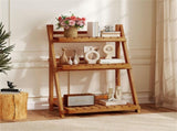 Acacia Wood 3-Tier Ladder Plant Stand, Foldable Indoor Outdoor Display Rack 15875335