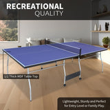 ZUN 8ft Mid-Size Table Tennis Table Foldable & Portable Ping Pong Table Set for Indoor & Outdoor Games 37877415