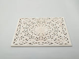 White Square Shape Handcrafted Wooden Wall Decor 36"x36" Elegant Home Accent B346P356171