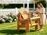 Solid Acacia Wood Adirondack Chair, 400 lbs Heavy Duty Sloped Seat Outdoor Patio Lawn Chair with 05096665