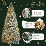 ZUN 7.5ft Artificial Christmas Tree with 400 LED Lights and 1200 Bendable Branches, Christmas Tree N710P181625K