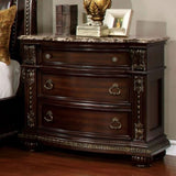 Formal Traditional 1pc Nightstand Only Brown Cherry Solid wood 3-Drawers Bedroom Furniture Genuine B011P251255