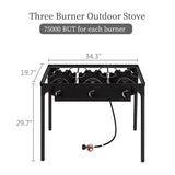 ZUN Outdoor Camp Stove High Pressure Propane Gas Cooker Portable Cast Iron Patio Cooking 26244538