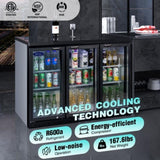 ORIKOOL Beverage Refrigerators Cooler 53 inch 3 Glass Door Back Bar, 480 Cans Commercial Display Bar W2095P162741