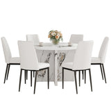 Round Dining for 4-6, 42 Inch Modern Kitchen Small Dinner MDF Kitchen Dinning N752P186173K