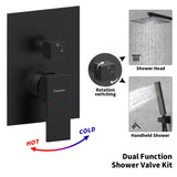 Male NPT Bathtub Shower Faucet Set, Waterfall Tub Faucet with 12-Inch Matte Black Rain Shower Head 54768134