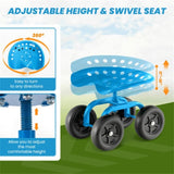 360&deg Garden Rolling Workseat with Swivel Seat and Adjustable Height-Blue 71600840