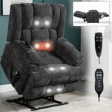 Dual Motor Heat Massage Infinite Position Up to 350 LBS Electric Power Lift Recliners with W3224P288492