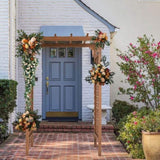 152*60*215cm Beautiful And Practical Flat-Topped Wooden Arch Garden Arch Dark Brown 50147536