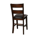 Cherry Finish Wooden Counter Height Chairs Set of 2pc Classic Style Faux Leather Upholstered Seat B01153385