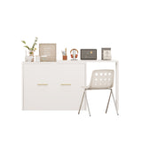 Twin Size Murphy Cabinet Bed with Adjustable Position Desk, Murphy Chest Dresser Bed with Foldable N733P272603K