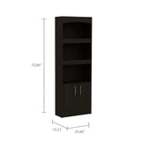 Shell Beach 1-Drawer 3-Shelf Bookcase Black Wengue B06280137