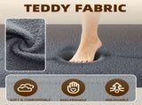 Modern Floor Sofa with 2 Pillows,Convertible Teddy Fabric Foam-Filled Sleeper Sofa Bed,15" Twin Size 29137002