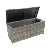 Outdoor Storage Box, 113 Gallon Wicker Patio Deck Boxes with Lid, Outdoor Cushion Storage for Kids W329138976