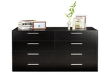 8 Drawer Double Dresser for Bedroom, Wide Storage Cabinet for Living Room Home Entryway, Black 98134933