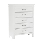 ZUN 5 Drawers White Finish Chest Transitional Style Wooden Bedroom Furniture 1pc B011P220618