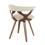 Gardenia Mid-Century Modern Dining/Accent Chair with Swivel in Walnut and Cream Fabric by LumiSource B202P223568