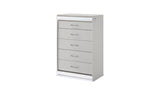 Glam Modern Style 5-Drawer Chest Made with Wood in White B009P243215