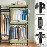 Heavy Duty Garment Rack, Freestanding Closet Organizer, Portable Wardrobe Clothes Rack, Adjustable W3204P318297