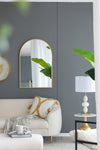 ZUN 24" x 36" Arched Accent Mirror with Gold Metal Frame for Bathroom, Bedroom, Entryway Wall W2078124337