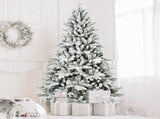 6ft Flocked Christmas Tree with 1100 Tips, Realistic PEPVC Snowy Hinged Tree with Metal Stand, Full 69670078