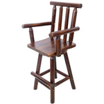 ZUN Rustic Bar Stool - Fir Wood Construction, Chair with Footrest,Wide Armrest, Rustic Kitchen Stool, W465P221173