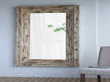 39x3.5x75" Full Length Rectangle Floor Mirror with Distressed Wood Frame W2078P154678