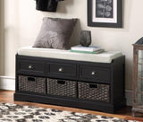 ZUN U_STYLE Homes Collection Wood Storage Bench with 3 Drawers and 3 Baskets WF323641AAB
