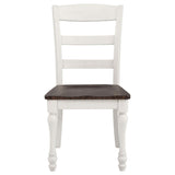 Dark Cocoa and White Ladder Back Side Chair B062P153703