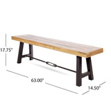 Acacia Wood Outdoor Dining Bench, Patio Backless Bench N779P251403T