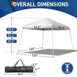 ZUN 3 x 3M Portable Home Use Waterproof Folding Tent White 75658381