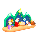 9FT Lighted Christmas Inflatable Decoration, Inflatable Nativity Scene with Starry Night Backdrop, 71298320