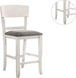 ZUN Contemporary Dining Room Counter Height Chairs Set of 2 Chairs only White Solid wood Gray Padded B01157350