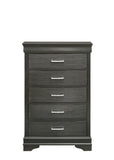 Modern 5 Drawers Chest made with Wood in Gray 733569277797