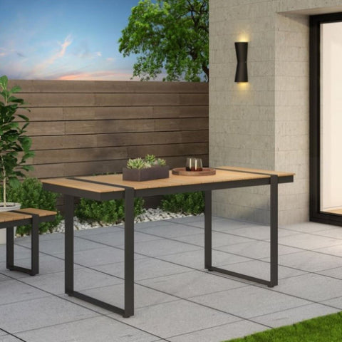 ZUN Outdoor Dining Table, Gray + Natural 70497.00GRY