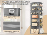 7-tier, 360&deg rotating wood-plastic composite shoe rack, 60*60*184cm, gray 93823398