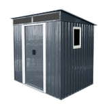 6ft x 5ft Outdoor Metal Storage Shed with Window and Transparent plate for Garden, Lawn W540P185298