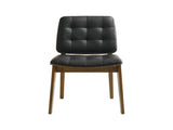 Set of 2 Black Tufted Leatherette Upholstered Dining Chairs, Walnut B016P369240