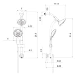5" Multi Function Dual Shower Head, with Adjustable Slide Bar,Brushed Nickel W1243136681