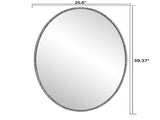 Iron Art Oval Retro Mirror, Antique Effect, Wall Hanging, Suitable For Bathroom, Bedroom, Living W757P251823