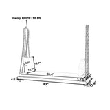 TOPMAX Patio Wooden Swing Chair, Hanging Porch Swing Bench with Cushion&Pillows, 10.8Ft Hemp Ropes N717P210136D