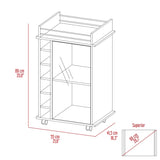 ZUN Dukat Bar Cart,Two Shelves, Six Built-in Wine Rack, Four Casters -Espresso B07091847