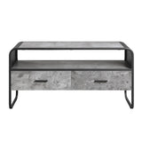 Raziela Concrete Gray & Black Finish TV Stand B2726P272968