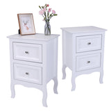 2pcs Country Style Two-Tier Night Tables Large Size White 65778449