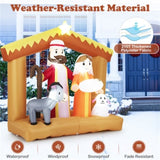 6ft Inflatable Nativity Scene - 6 Built-in LED Lights Weather-Resistant Polyester Xmas Outdoor Decor 92207829